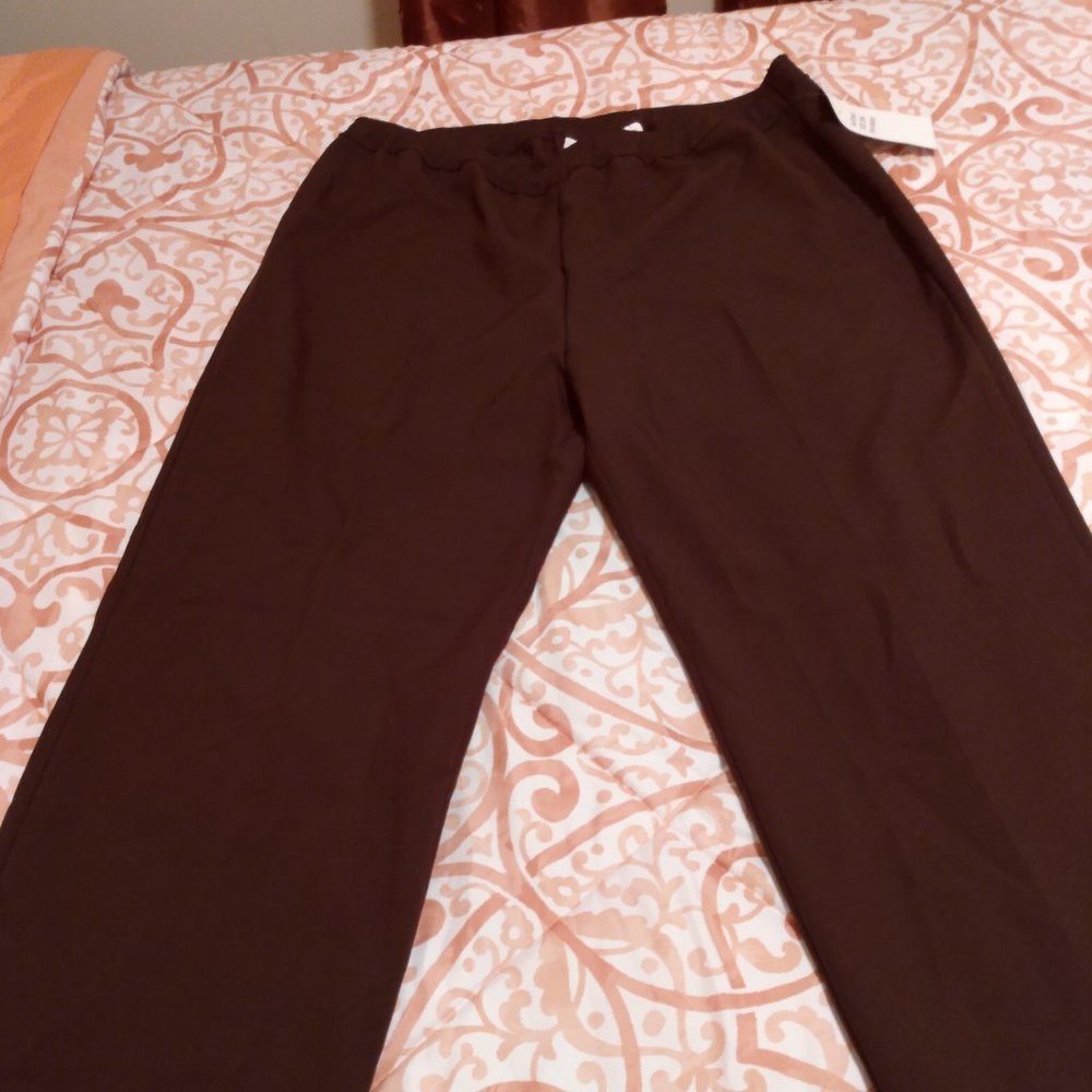 Plus brown wide leg slacks